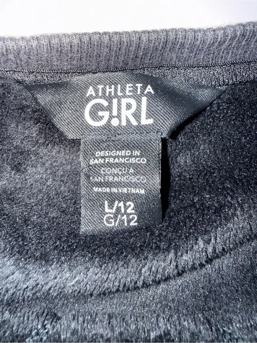 Athleta kids Black Plush Crewneck Sweater